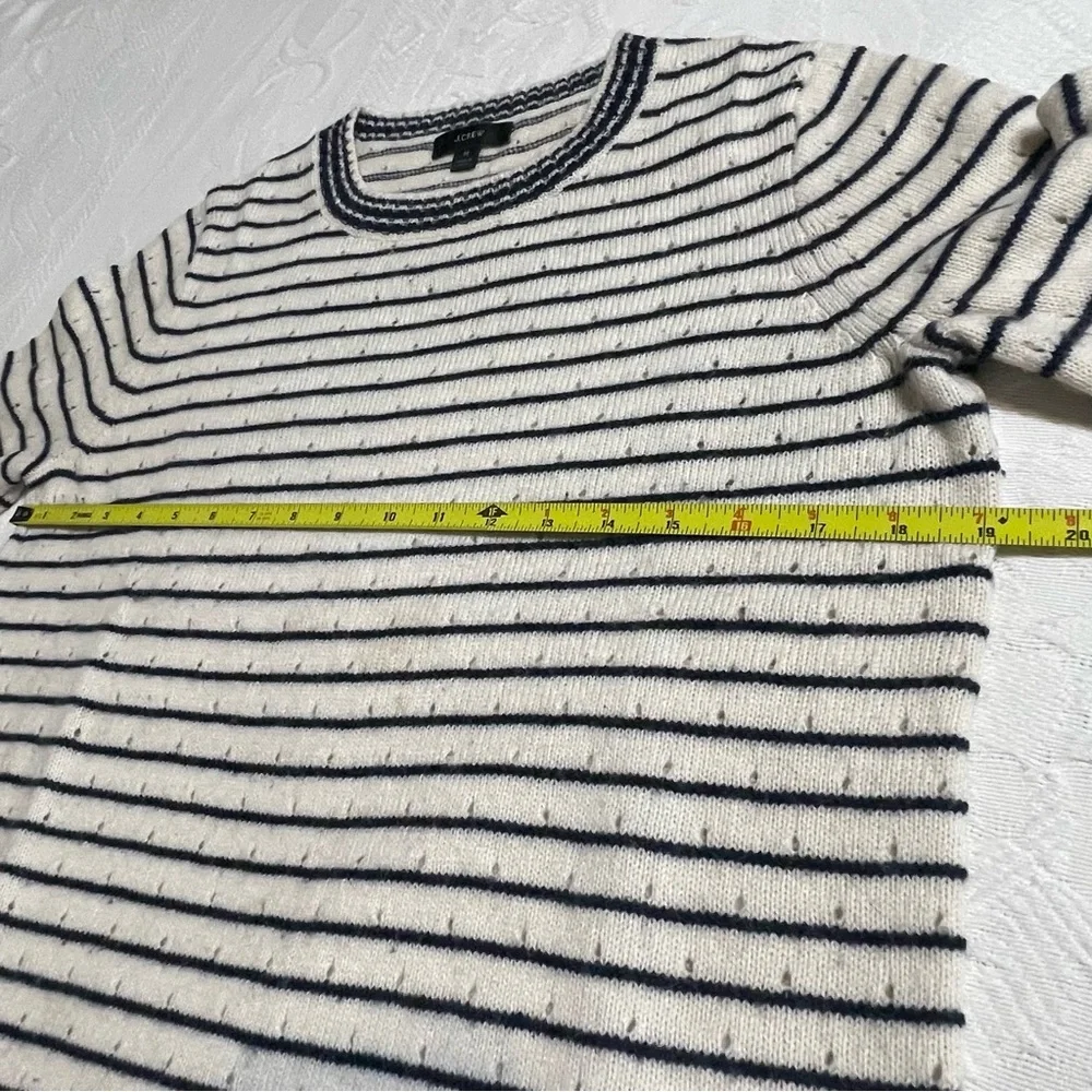 J. Crew Pointelle Sweater Crewneck Stripe Wool Alpaca Blend Casual‎ Preppy